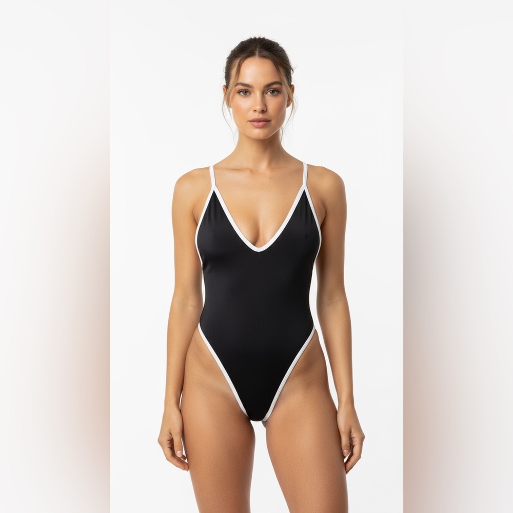 🌼😎001 SWMWR: one piece thong swimwear size M